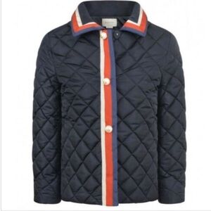 Gucci Kids Quilted Jacket with Red and White Trim